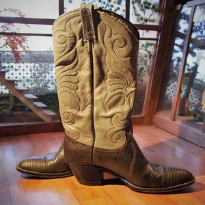 Dan Post Grey Lizard Cowboy Boots 8.5